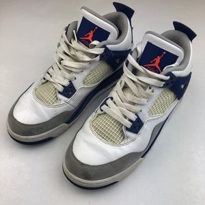 NIKE AIR JORDAN Retro 4 White Hyper Orange & Blue